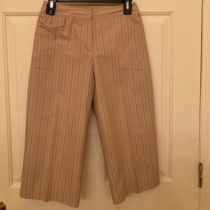 Ann Taylor beige and black stripes capri pants - size 6P